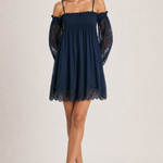 Off-Shoulder Lace Long Sleeve Dress