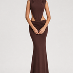 Solène — Cut-Out Mock-Neck Maxi Dress