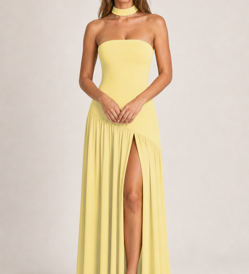 Elegant Strapless Backless Dress