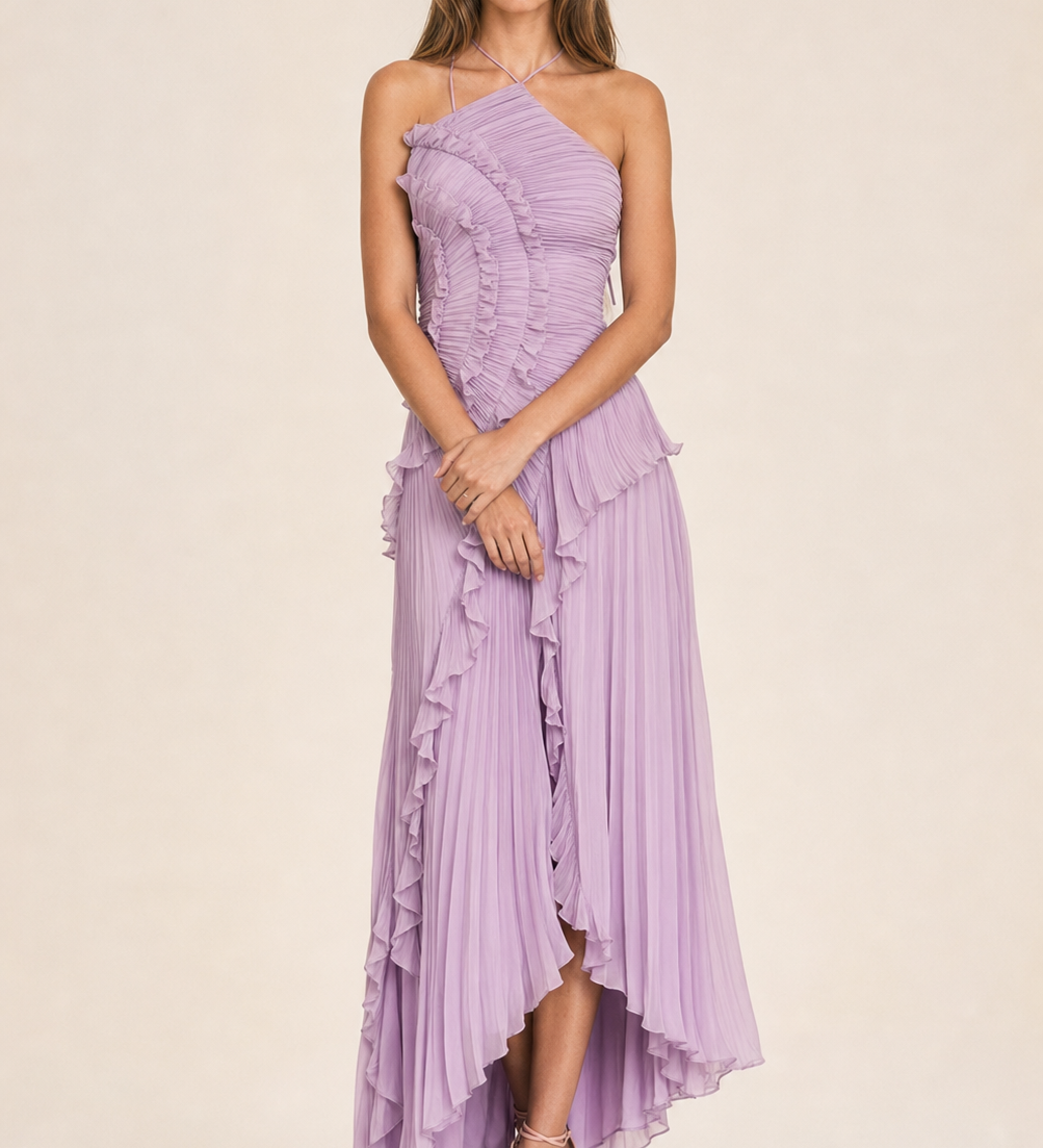 A chiffon flowing long dress