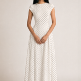 Retro Polka Dot Long Dress