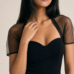 Elegant Mesh Panel Slim Dress