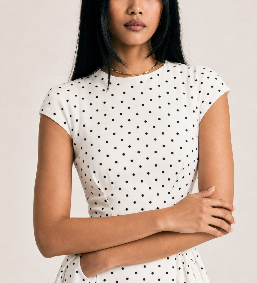 Retro Polka Dot Long Dress