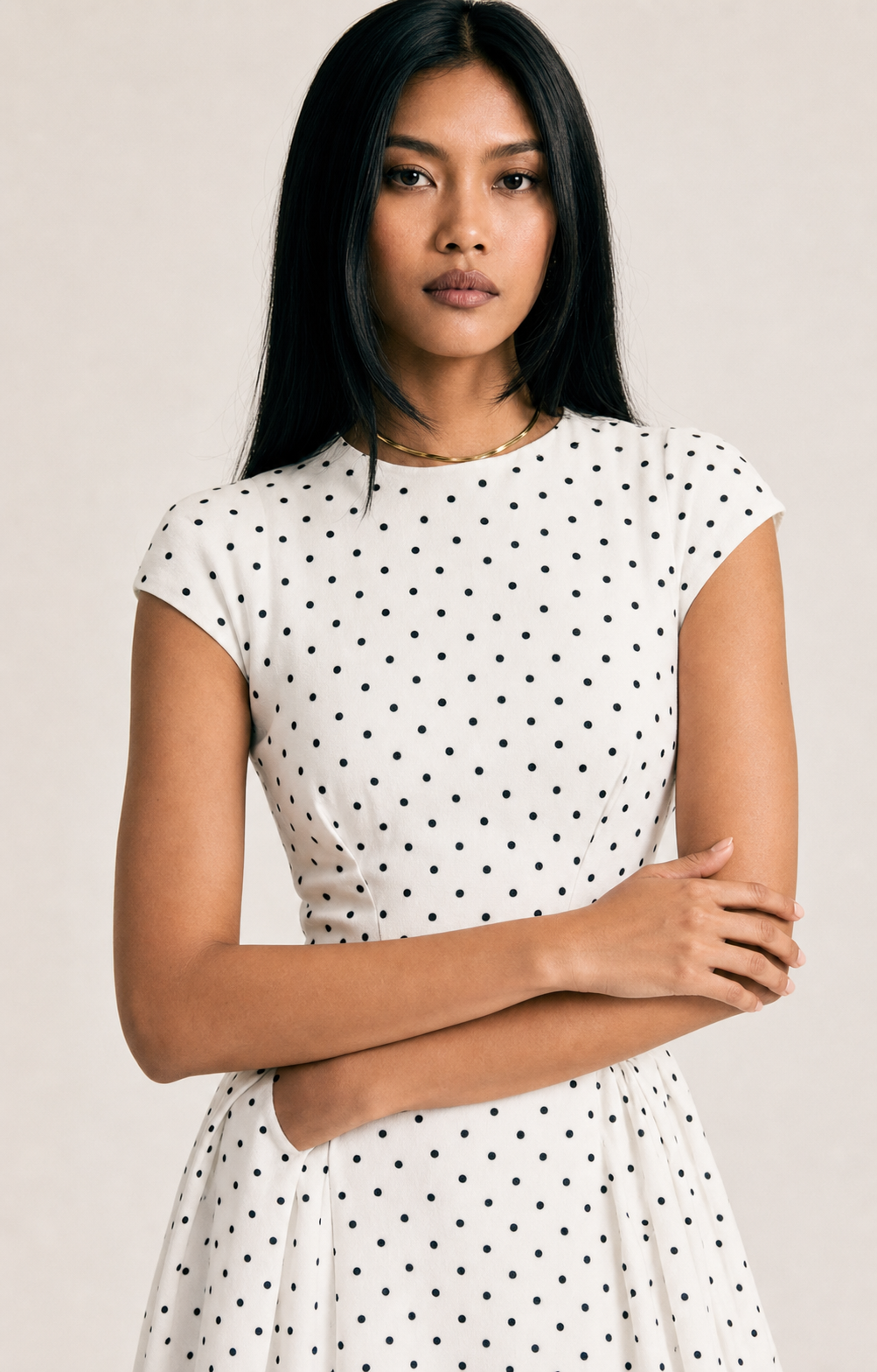 Retro Polka Dot Long Dress