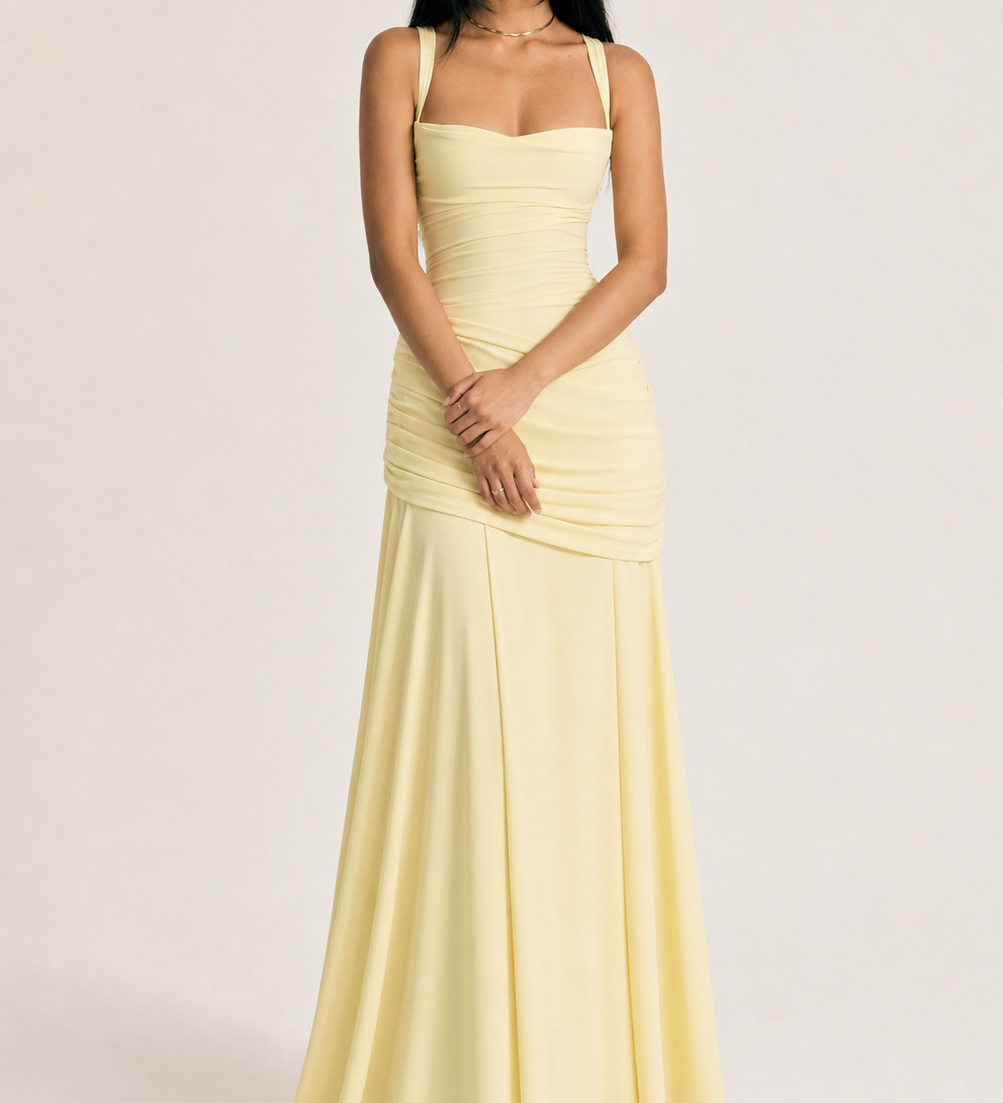 Soleil — Square-Neck Maxi Dress