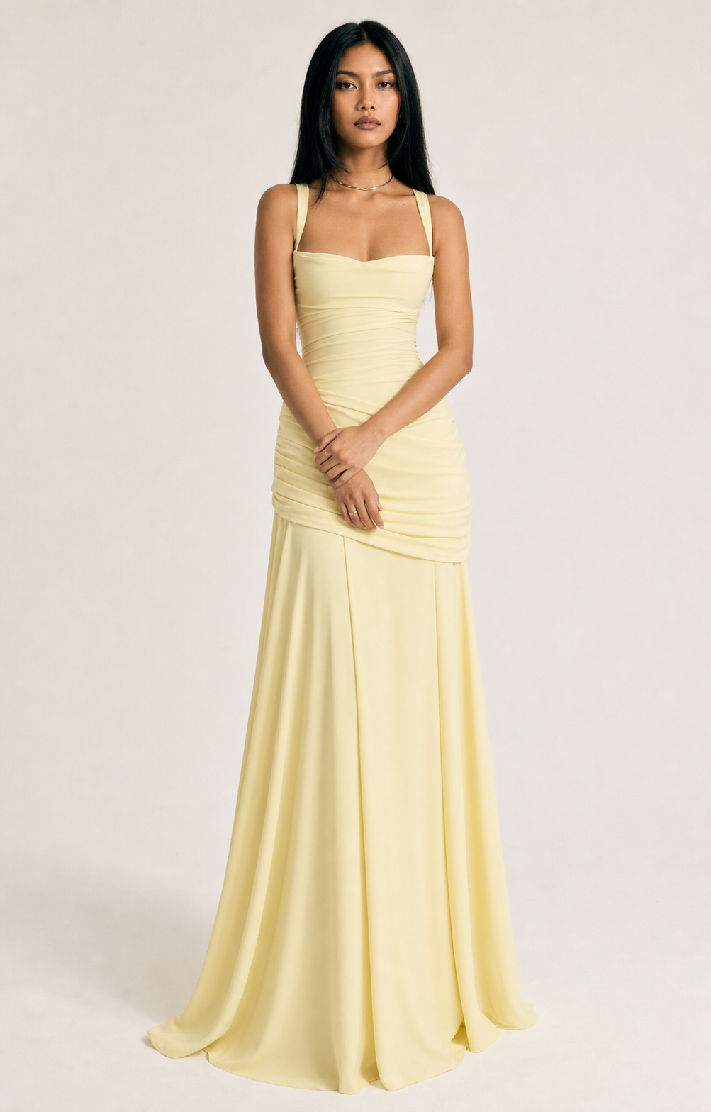 Soleil — Square-Neck Maxi Dress