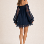 Off-Shoulder Lace Long Sleeve Dress