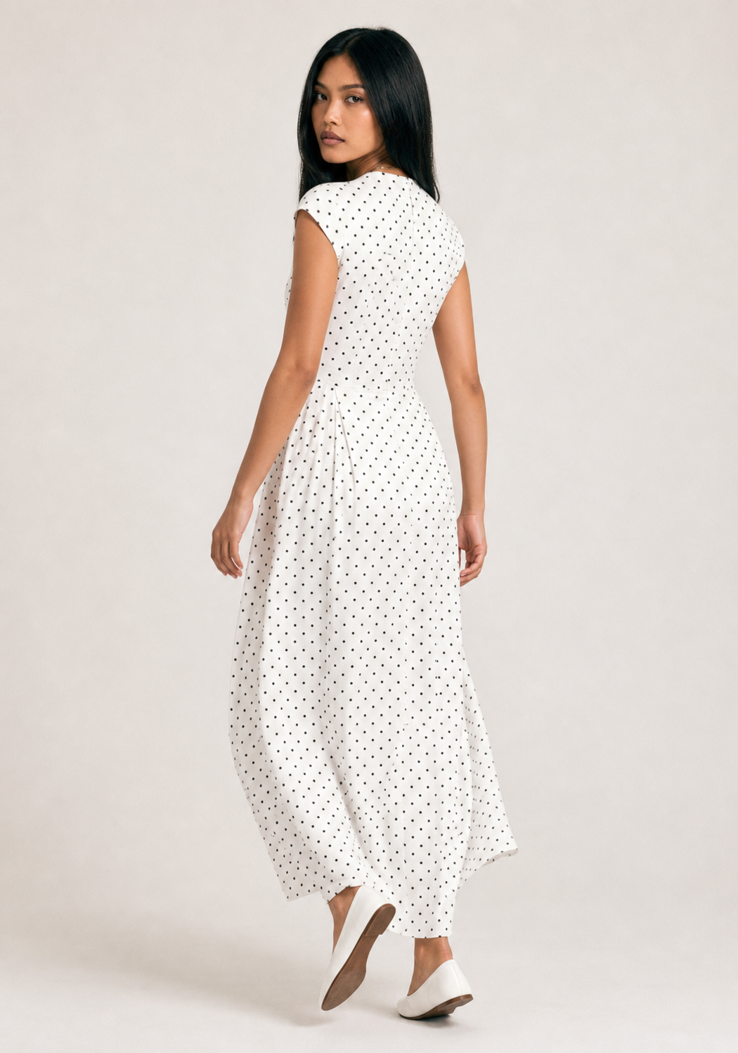 Retro Polka Dot Long Dress