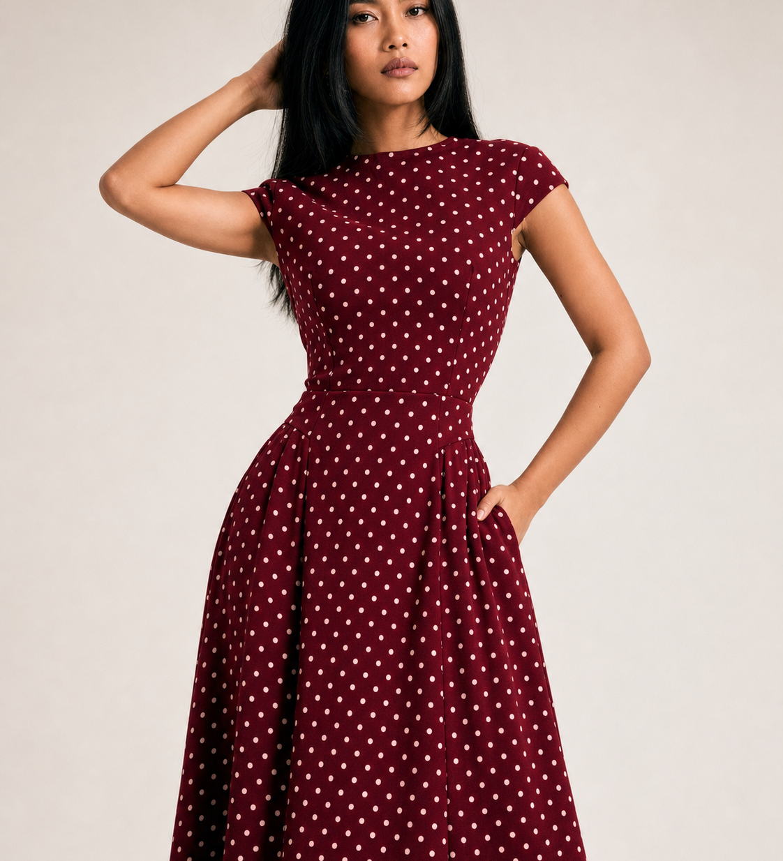 Retro Polka Dot Long Dress