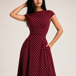 Retro Polka Dot Long Dress