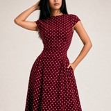 Retro Polka Dot Long Dress