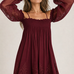Off-Shoulder Lace Long Sleeve Dress