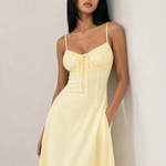 Elegant Tie-Waist A-Line Mid-Length Dress