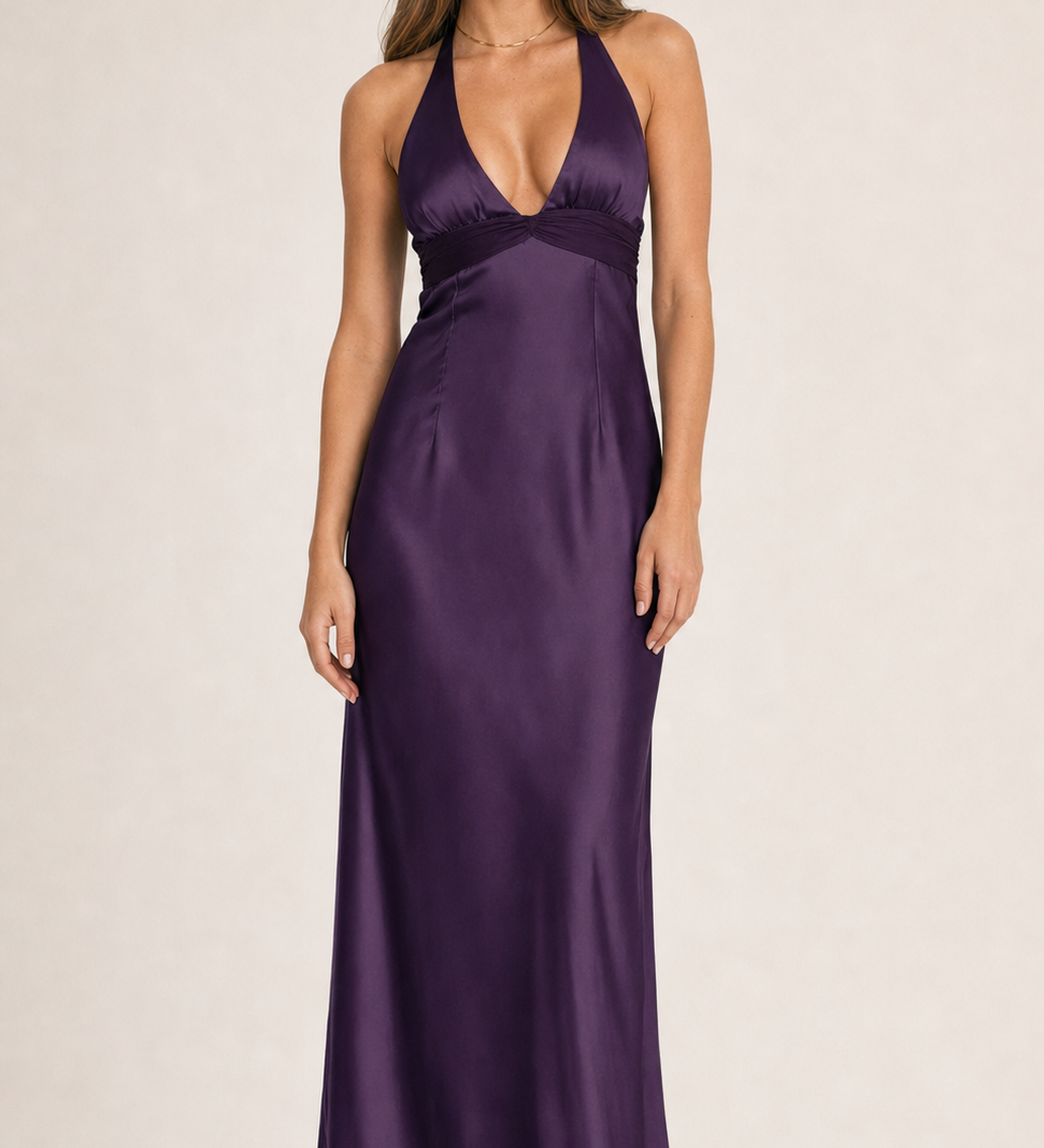 Slim Fit Deep V-Neck Dress
