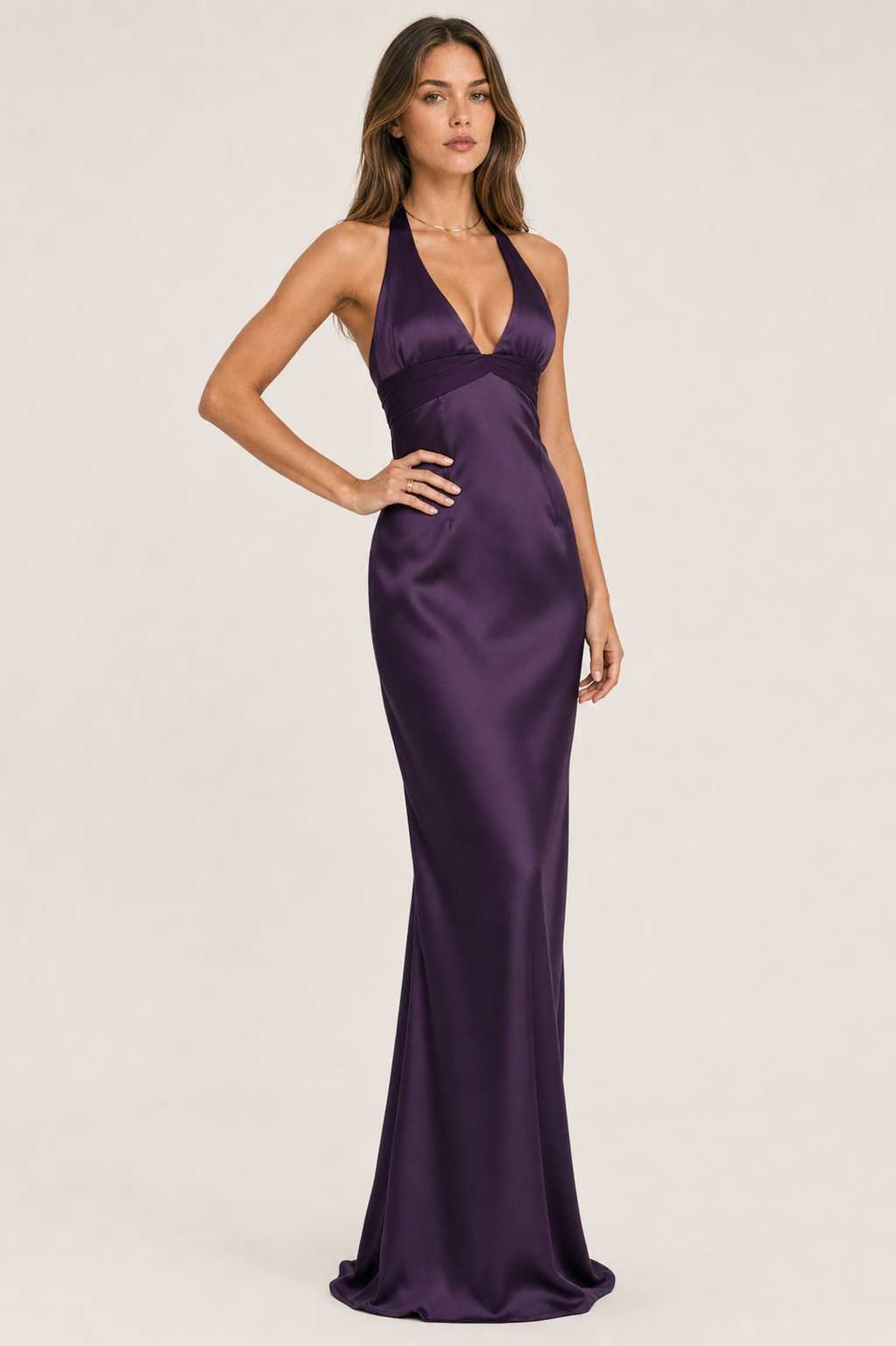 Slim Fit Deep V-Neck Dress