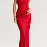 One Shoulder Pleated Bodysuit Dress