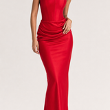 Sabine — Strapless Draped Maxi Dress