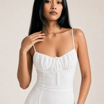 Elegant Tie-Waist A-Line Mid-Length Dress