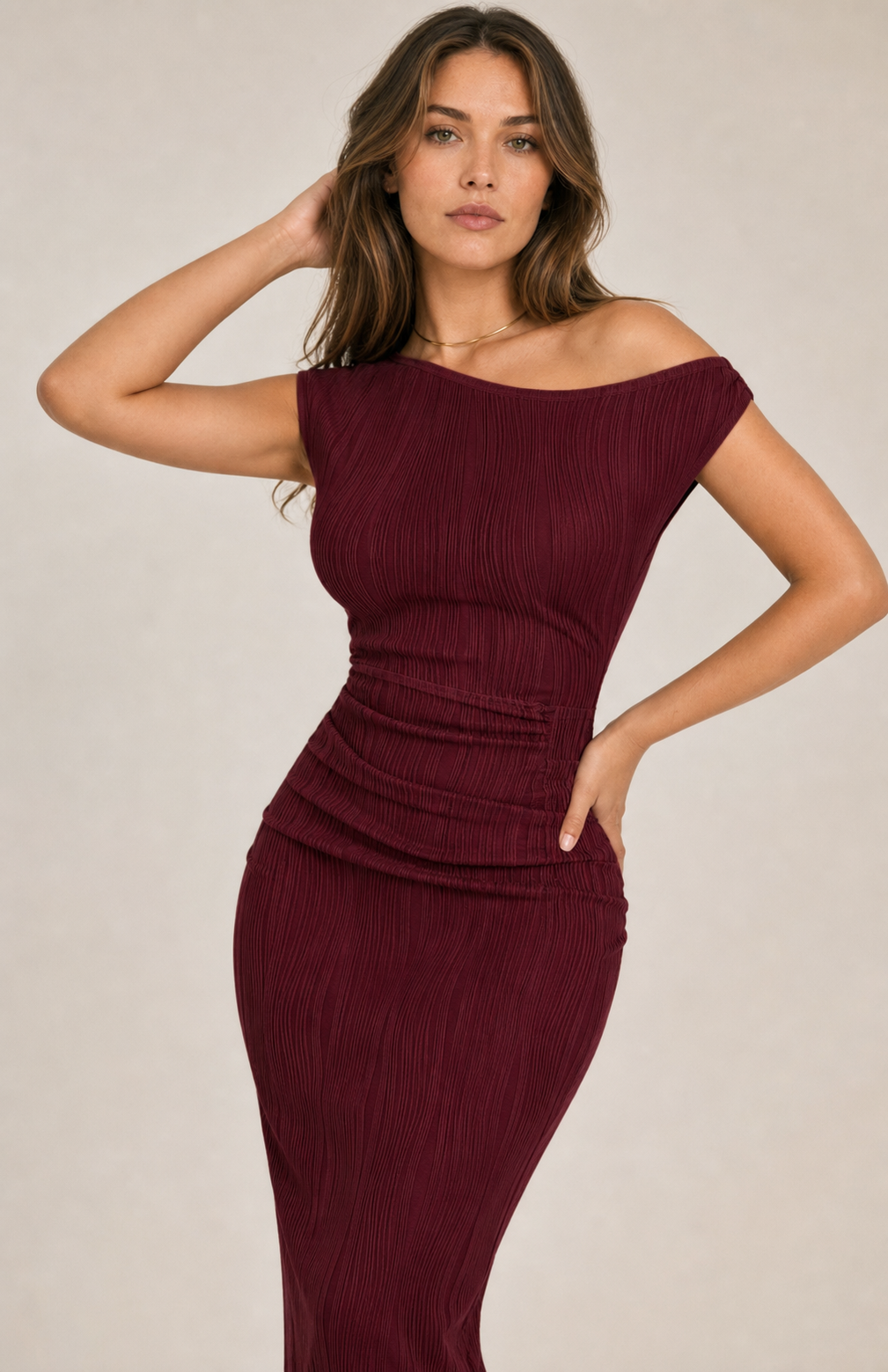 Romane — One-Shoulder Bodycon Maxi Dress