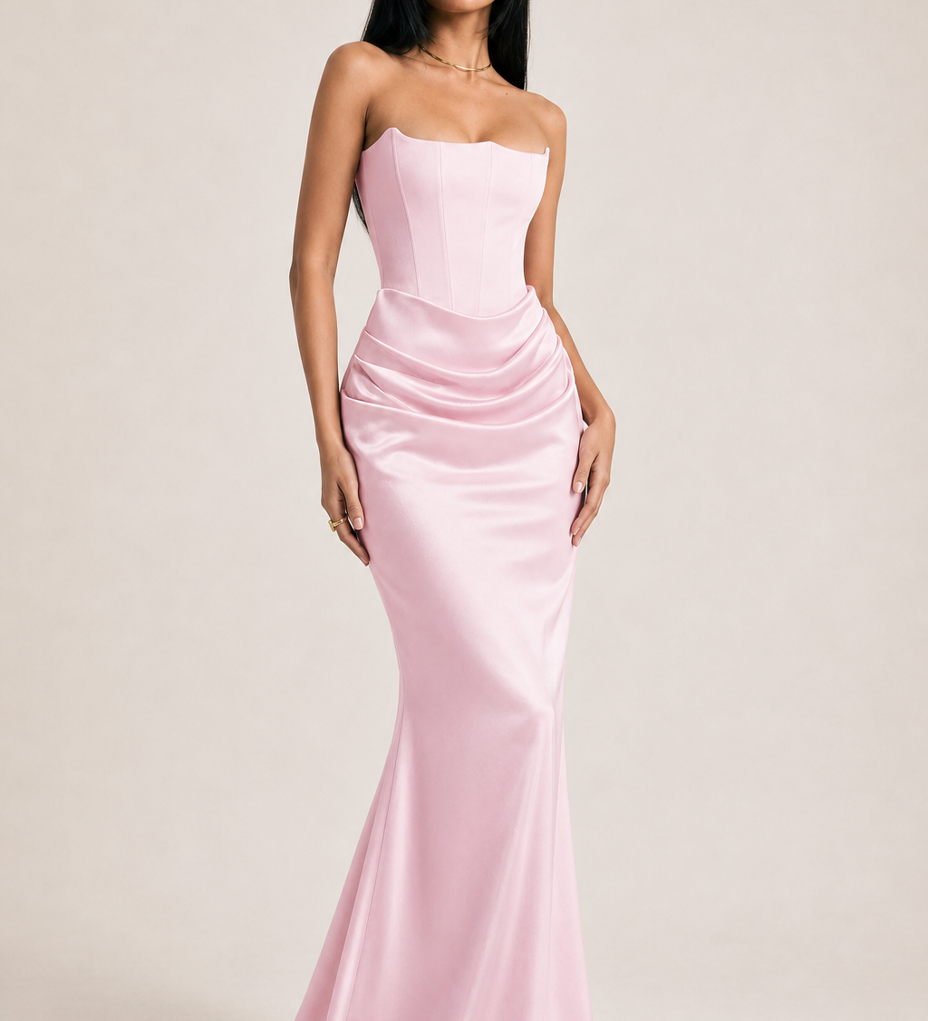 Sabine — Strapless Draped Maxi Dress
