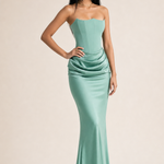 One Shoulder Pleated Bodysuit Dress