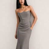 Sabine — Strapless Draped Maxi Dress