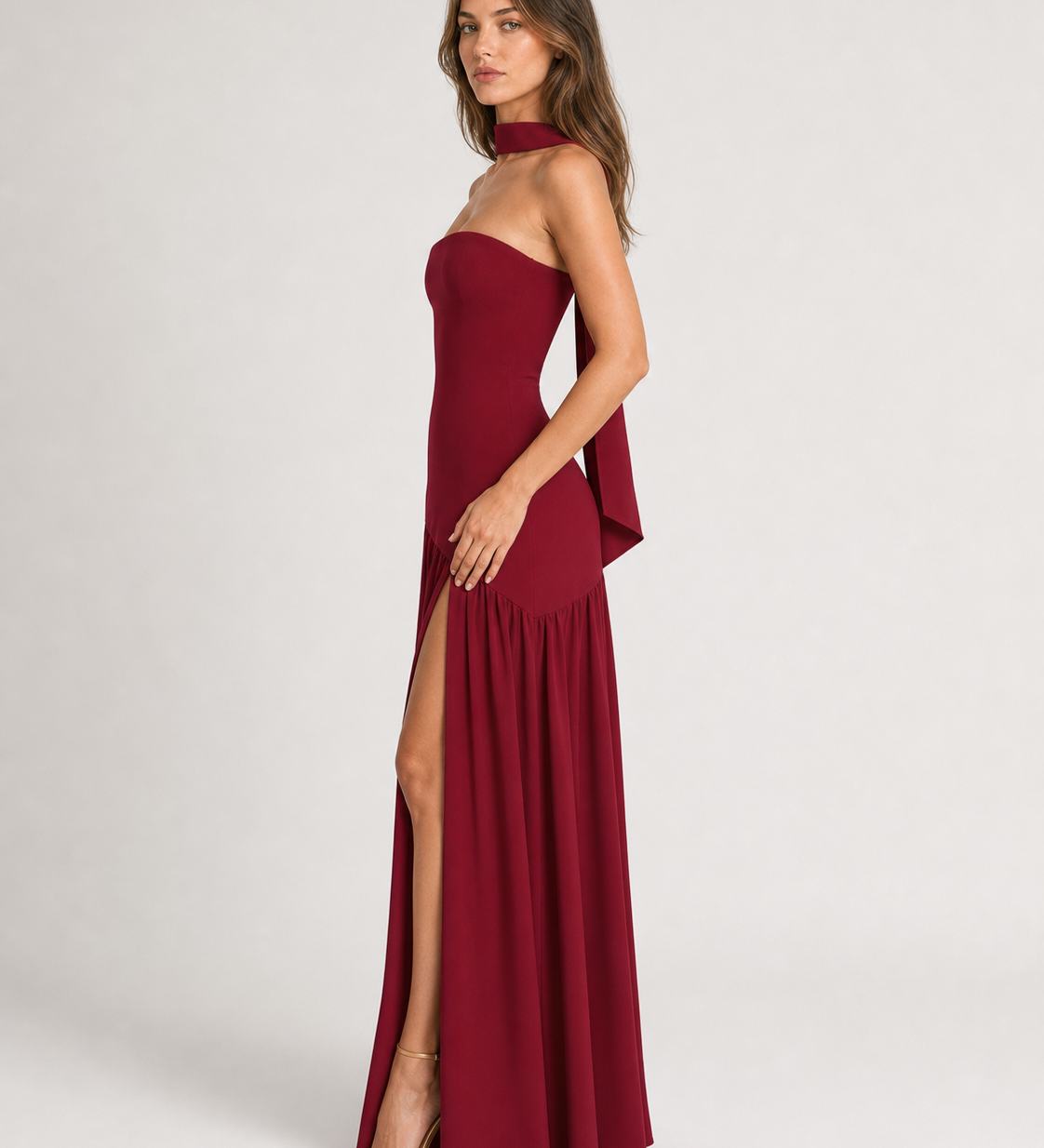 Elegant Strapless Backless Dress