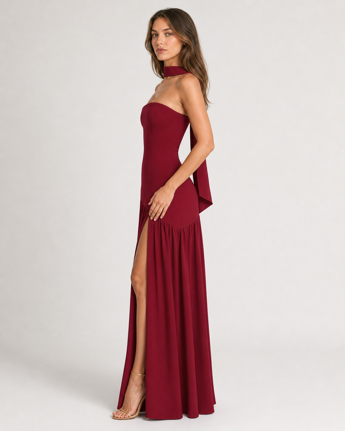 Elegant Strapless Backless Dress