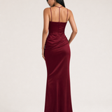 One Shoulder Pleated Bodysuit Dress
