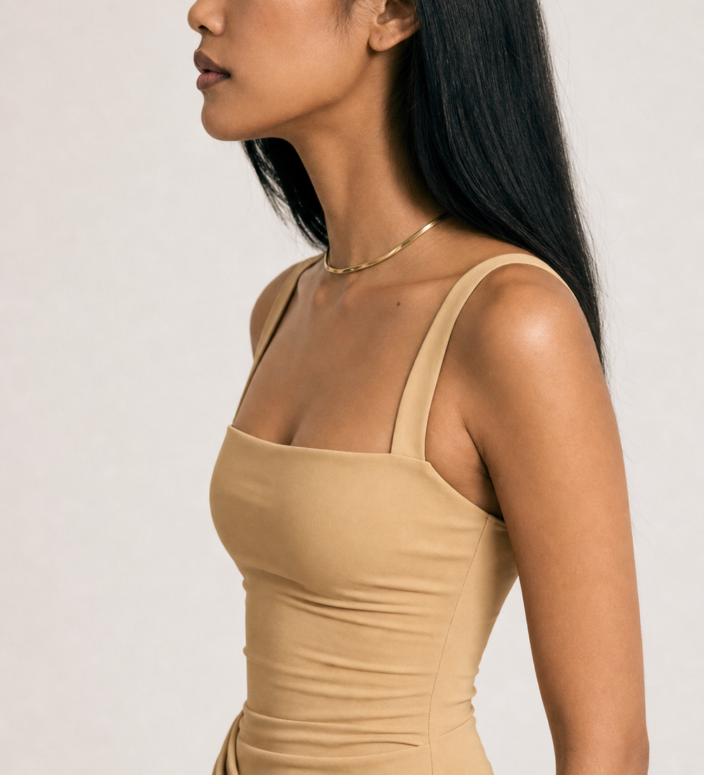 Soleil — Square-Neck Maxi Dress