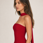 Elegant Strapless Backless Dress