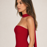Elegant Strapless Backless Dress