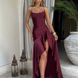 Spaghetti Strap Dress with Ruffles and Irregular Hem Dress