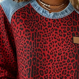 Zefirína — Leopardí mikina s patchworkem