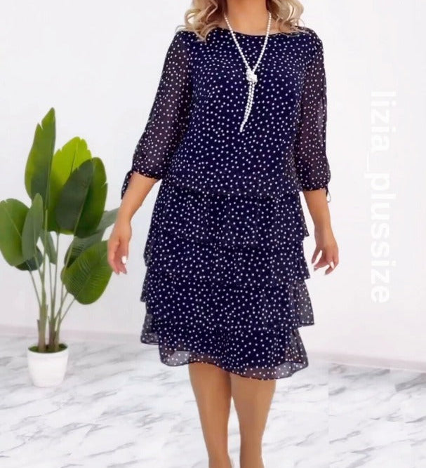 Alena — Elegantní puntíkované šaty