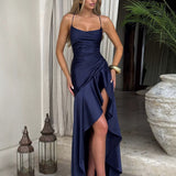 Spaghetti Strap Dress with Ruffles and Irregular Hem Dress