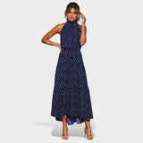 Bruna — Dlouhé šaty s halter výstřihem