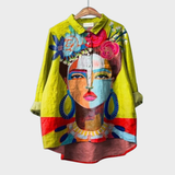 Frida — Lehká halenka s uměleckým vzorem