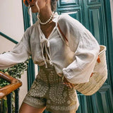 Camélia — Háčkované boho šortky