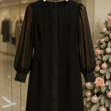 Adéla — Elegantní šaty s průsvitnými rukávy