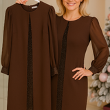 Adéla — Elegantní šaty s průsvitnými rukávy
