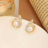 Pearl Drop Circle Silver Earrings