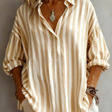 Nora — Lehká pruhovaná halenka s límečkem