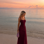 Soleil — Square-Neck Maxi Dress