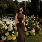Solène — Cut-Out Mock-Neck Maxi Dress