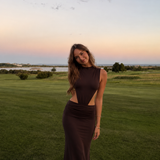 Solène — Cut-Out Mock-Neck Maxi Dress